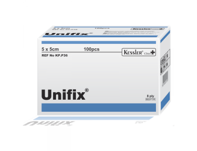 Kessler Unifix - Μη Αποστειρωμένες Γάζες 5cm x 5cm, 100 τεμάχια