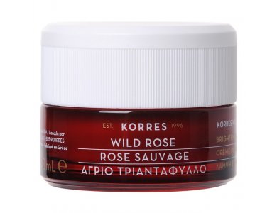 Korres Wild Rose Vitamin C, Κρέμα Προσώπου Άγριο Τριαντάφυλλο Λάμψη/ Πρώτες Ρυτίδες Ξηρές, 40ml